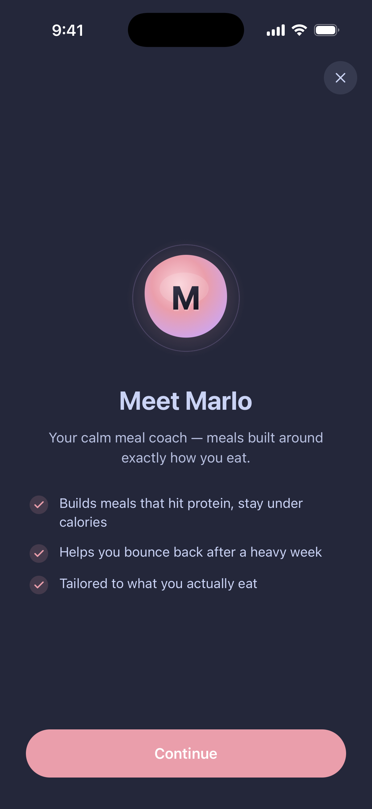 Meet Marlo — your calm meal coach.